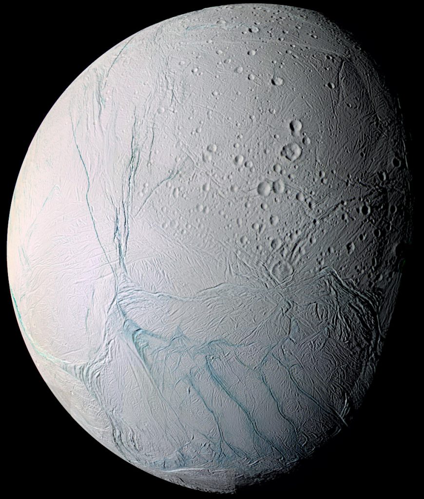 カッシーニ探査機がとらえたエンケラドス。Image Credit: NASA/JPL/Space Science Institute