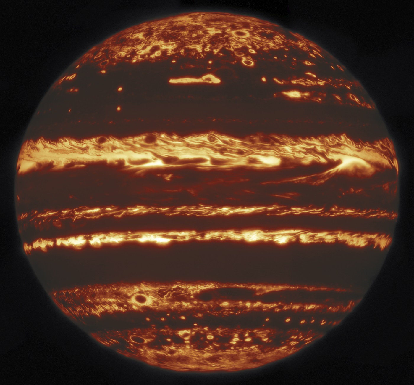 赤外線で見た木星の鮮明画像