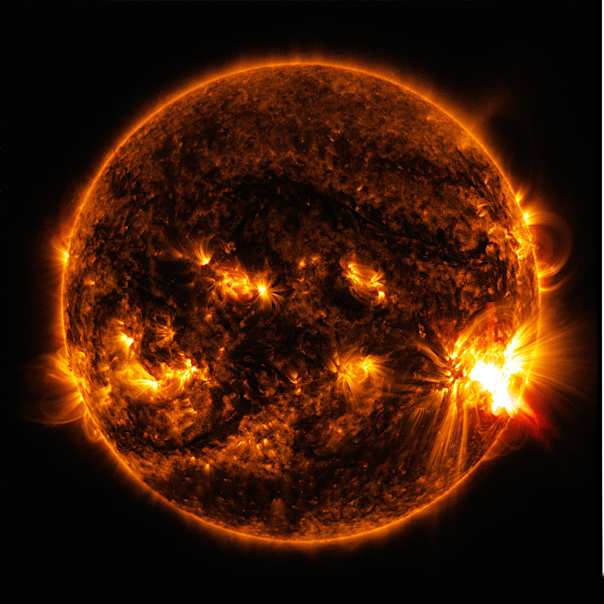 太陽の巨大黒点にともなって発生した巨大フレア アストロピクス