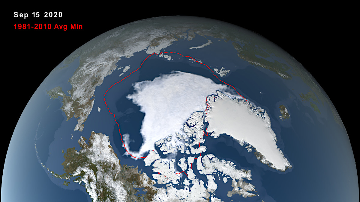 年の北極の最小海氷面積は史上2番目に小さかった アストロピクス