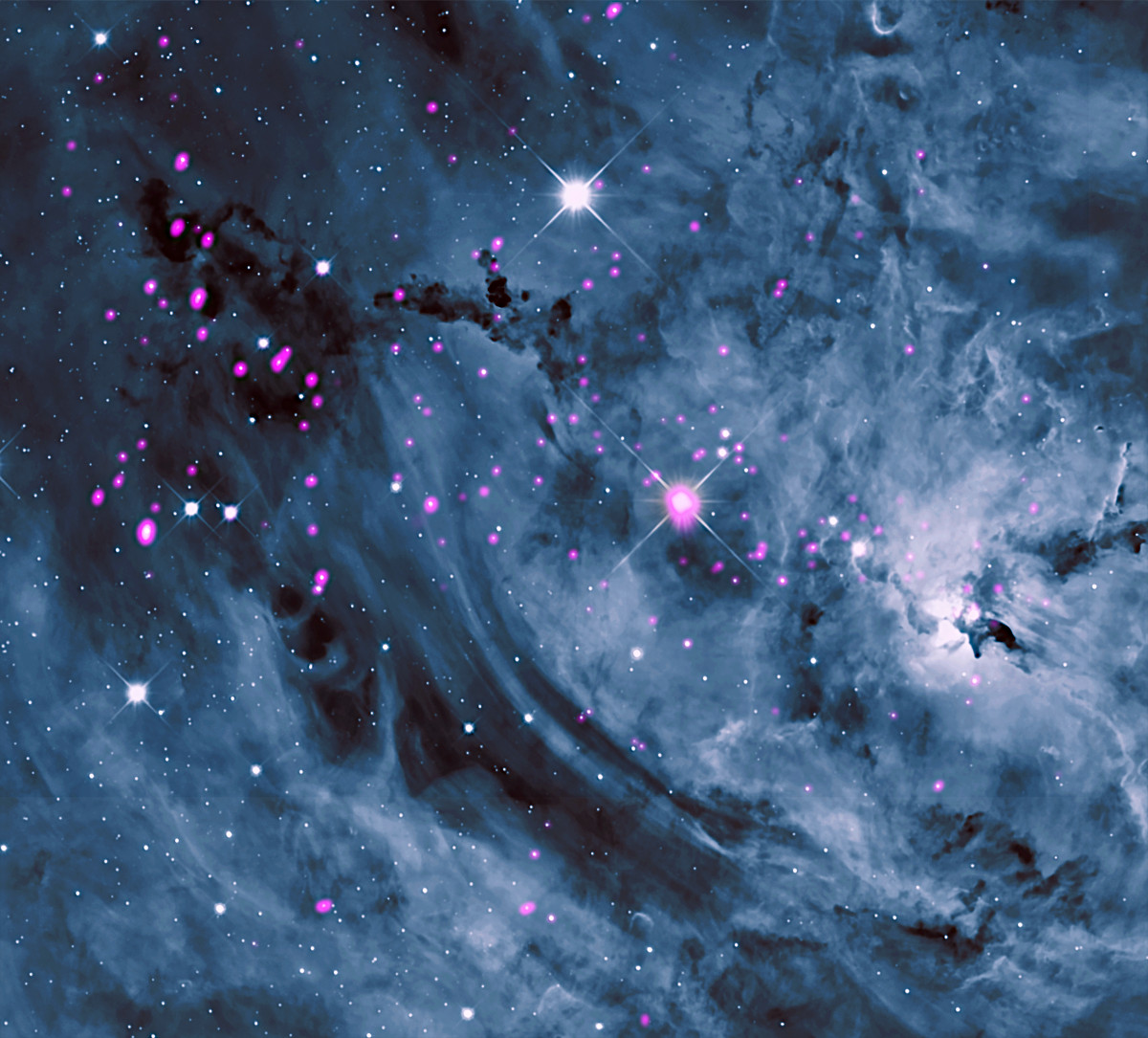 チャンドラがとらえた干潟星雲の幼い星からの強烈なx線 アストロピクス