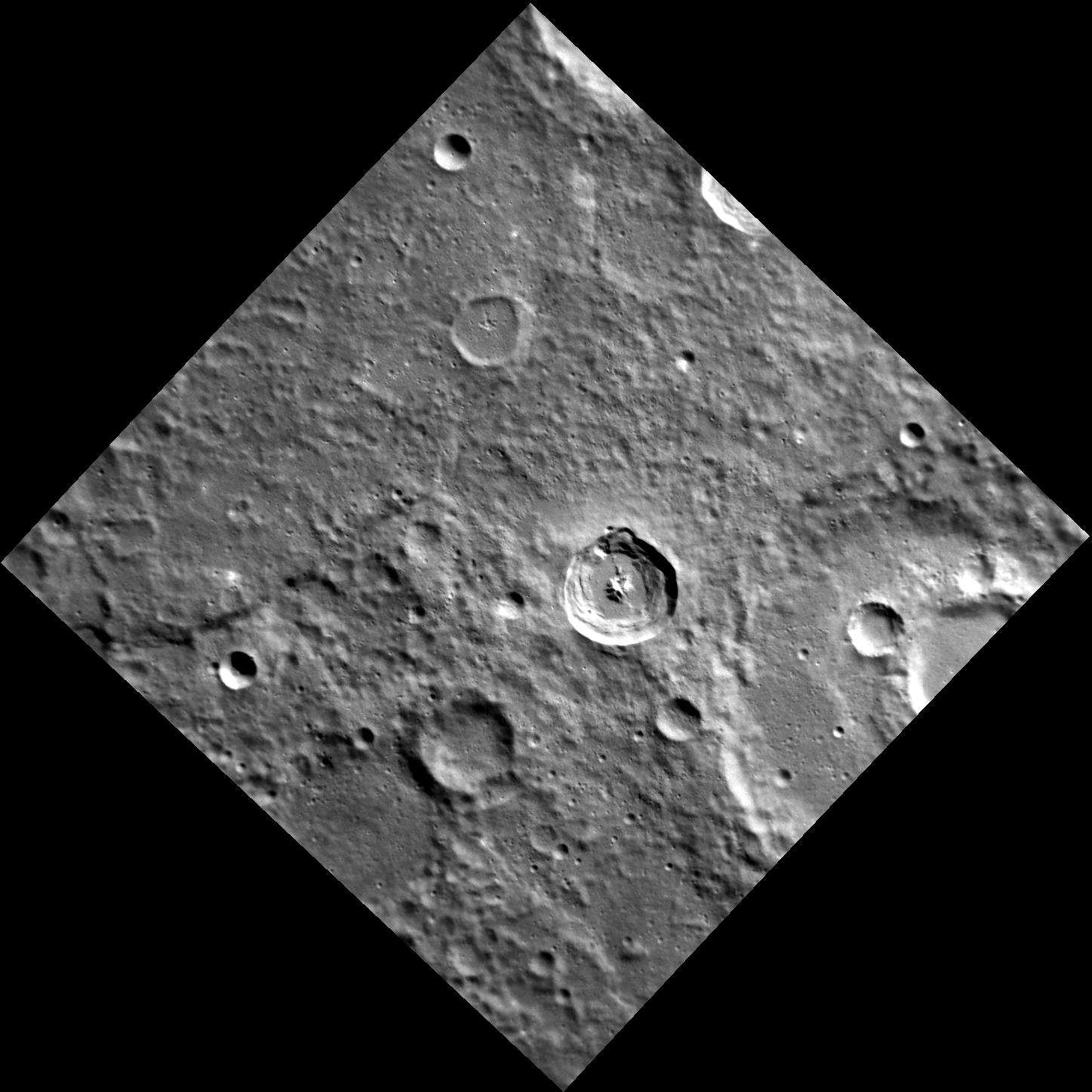 1970年代、マリナー10号がとらえた水星表面