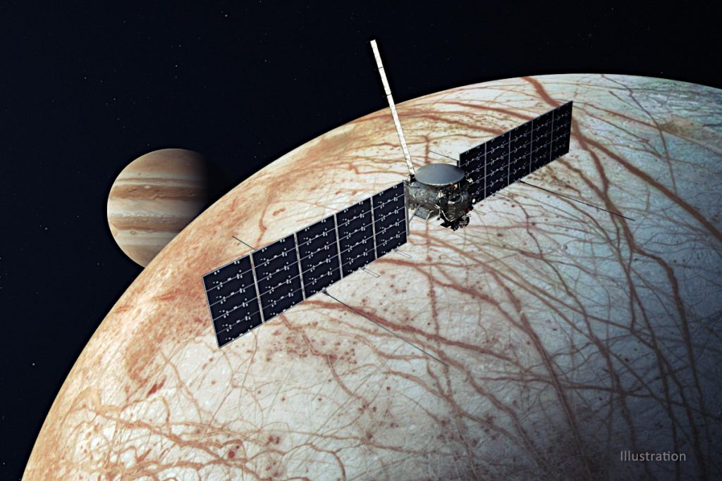 エウロパ・クリッパーの想像図。Credit: NASA/JPL-Caltech