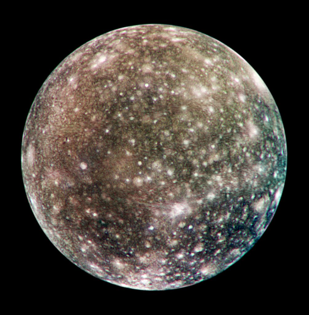 木星探査機ガリレオがとらえたカリスト。Image Credit: NASA/JPL/DLR