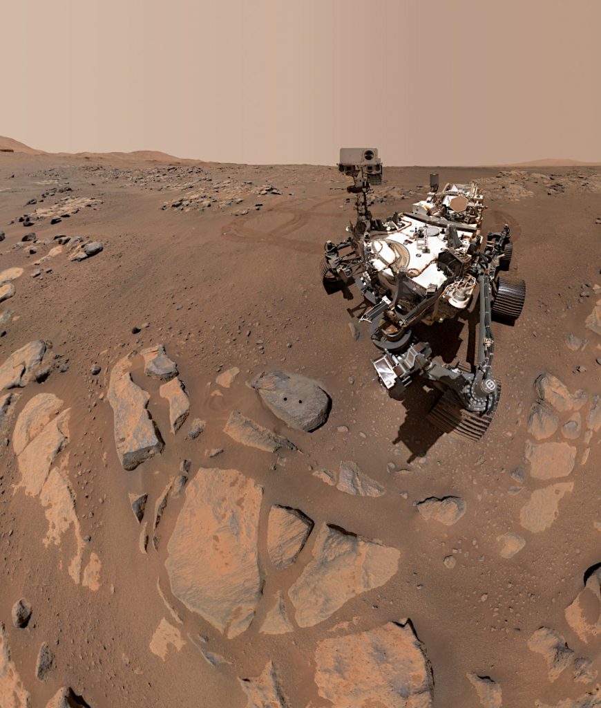 火星表面で観測を続けるパーサヴィアランス。Image Credit: NASA/JPL-Caltech/MSSS