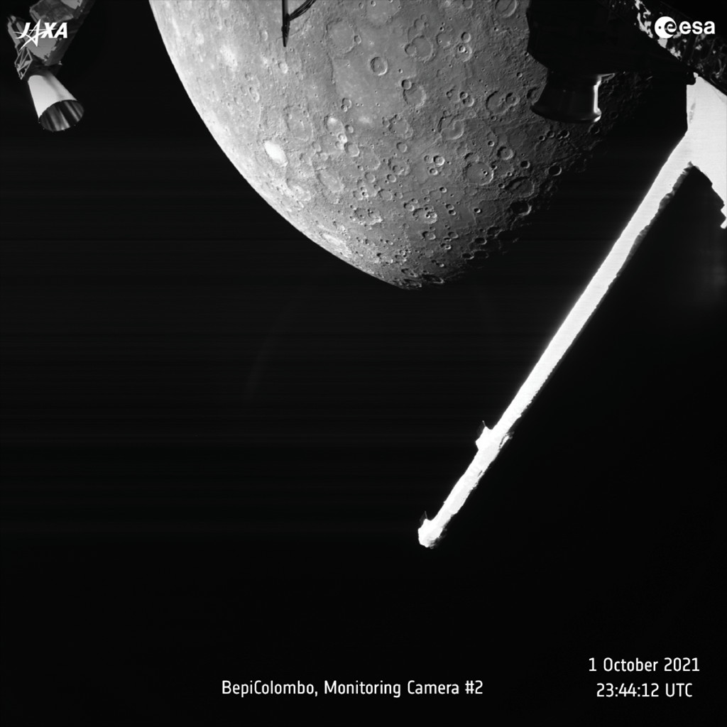 ベピコロンボがフライバイ時に撮影した水星。Image Credit: ESA/BepiColombo/MTM, CC BY-SA 3.0 IGO