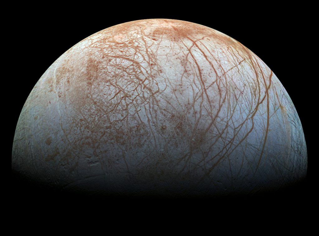 木星探査機ガリレオがとらえたエウロパ。Image Credit: NASA/JPL-Caltech/SETI Institute