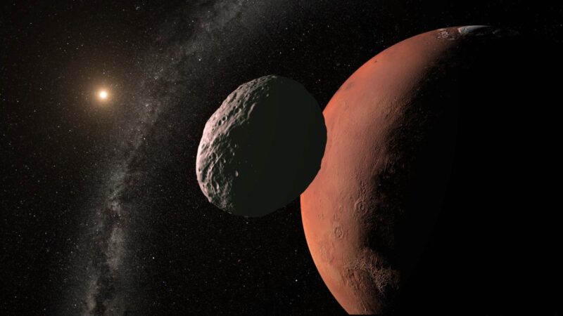 火星軌道の小惑星の想像図。Image Credit: Gabriel Pérez Díaz (SMM, IAC)