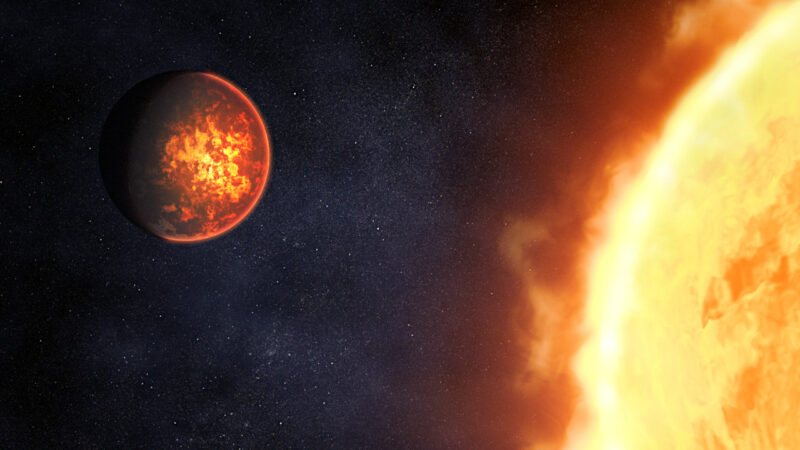 マグマに覆われた太陽系外惑星の想像図。Image Credit: NASA, ESA, CSA, Dani Player (STScI)