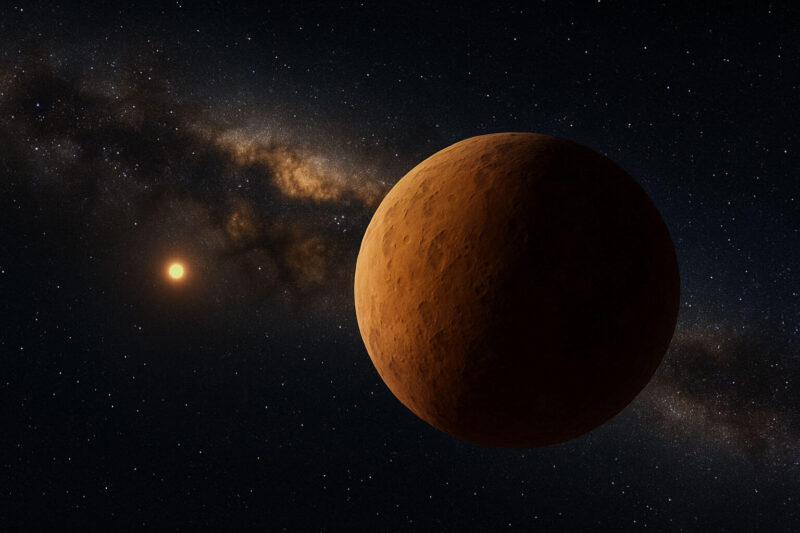 新たに発見されたセドノイド「2023 KQ14」の想像図。Image Credit: AI-generated illustration by Ying-Tung Chen (ASIAA)